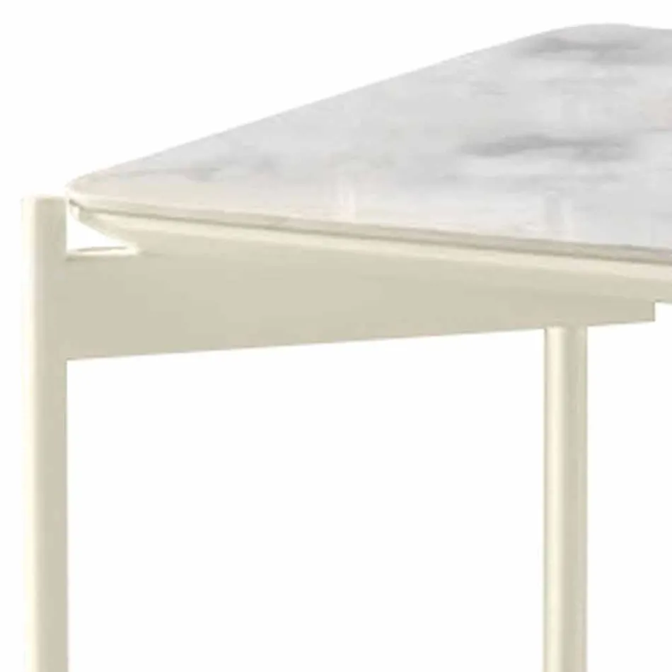 Quadratischer Couchtisch aus Keramik und Metall im modernen Design - Porcupine Viadurini