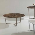 Tischchen aus Emperador Marmor mit bronzefarbener Basis Adone