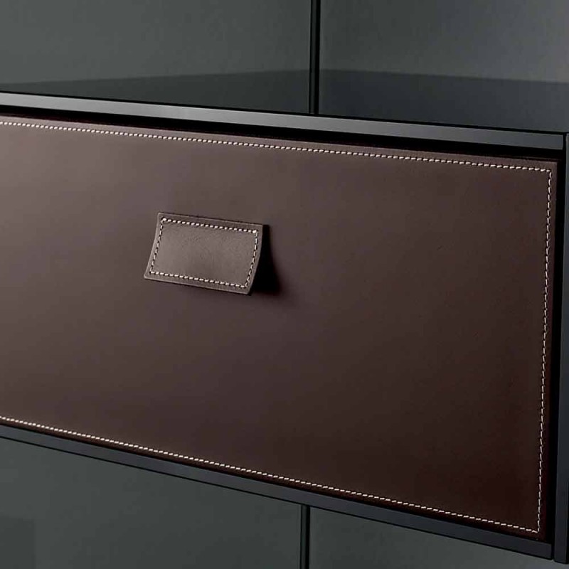 Nachttisch aus Glas mit Schublade im italienischen Luxusdesign