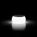 Heller runder Garten-Couchtisch aus Polyethylen Made in Italy - Tibaldo Viadurini