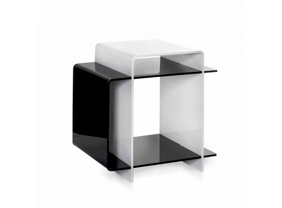 Moderner Tisch mit 3 Regalen schwarz und weiß Gosto made in Italy Viadurini
