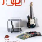 Moderner Tisch mit 3 Regalen schwarz und weiß Gosto made in Italy Viadurini