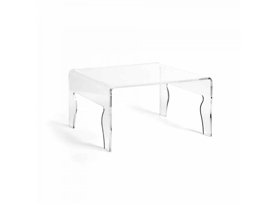 Moderner Tisch aus transparentem Methacrylat L56x50xH31cm, Chris Viadurini