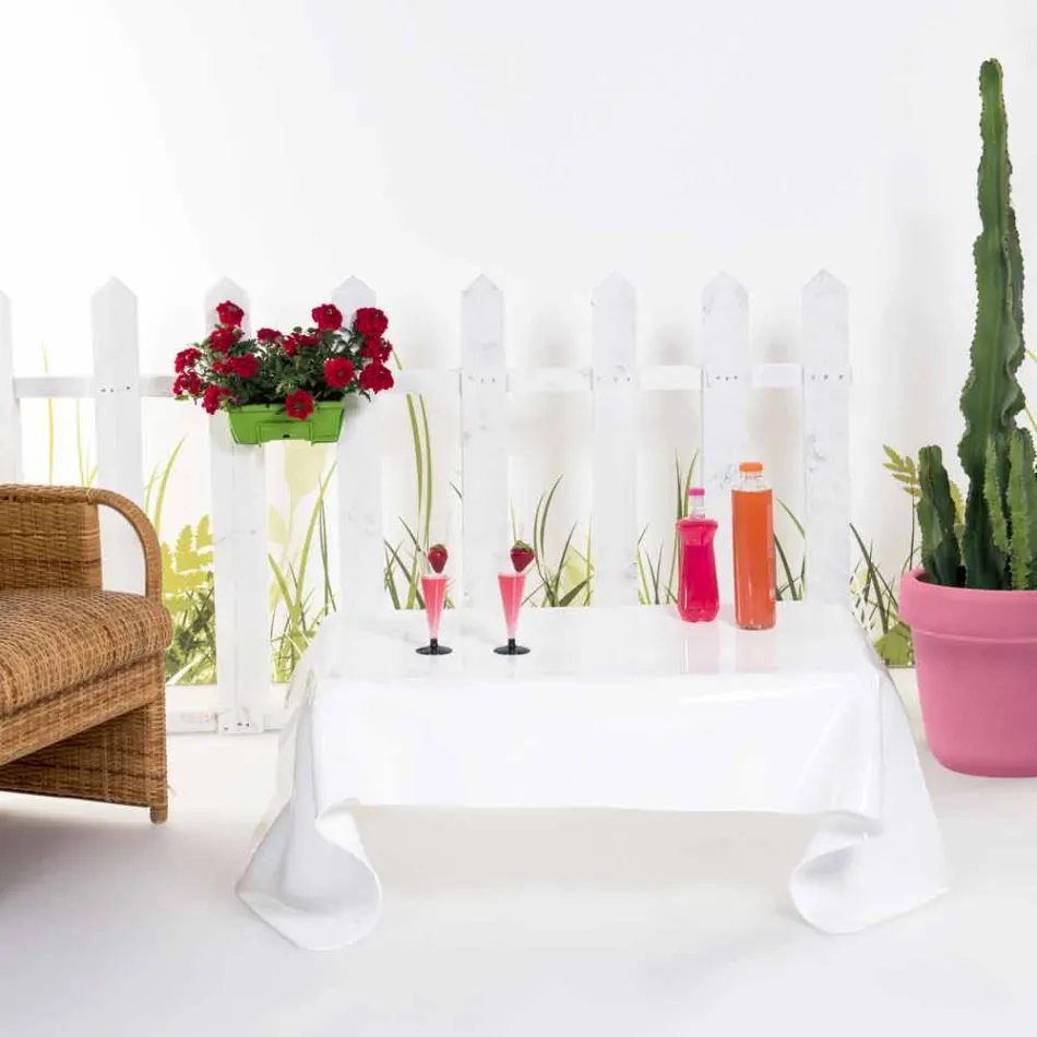 Moderner Beistelltisch aus weißem Plexiglas, drapiert, Asien, made in Italy Viadurini