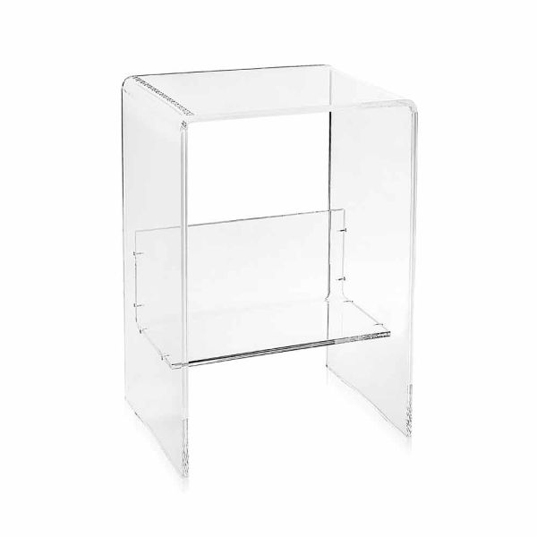 Moderner plexiglas couchtisch b50 x h76 x b40 cm aza, hergestellt in italien