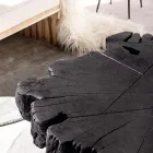 Homemotion Schwarzer Couchtisch aus Stahl und natürlichem Akazienholz - Camala Viadurini