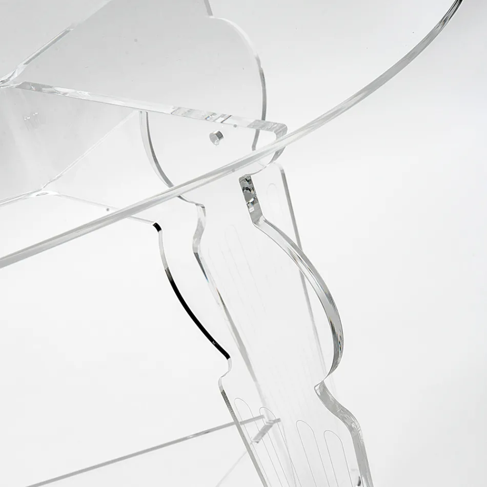 Ilaria – Ovaler Couchtisch aus transparentem Plexiglas, hergestellt in Italien Viadurini