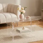 Ilaria – Ovaler Couchtisch aus transparentem Plexiglas, hergestellt in Italien Viadurini