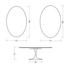 Saarinen Tulip Ovaler Couchtisch H 41 cm in Florim Statuario Mattkeramik - Scharlachrot Viadurini