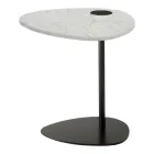 Couchtisch für Wohnzimmer aus Metall und Marquinia-Marmor, Luxusdesign - Yassine Viadurini