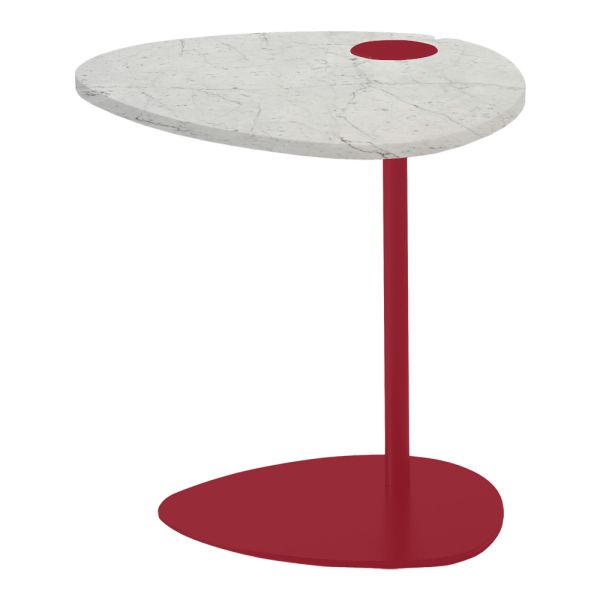 Couchtisch für wohnzimmer aus metall und marquinia-marmor, luxus-design - yassine