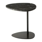 Couchtisch für Wohnzimmer aus Metall und Marquinia-Marmor, Luxusdesign - Yassine Viadurini