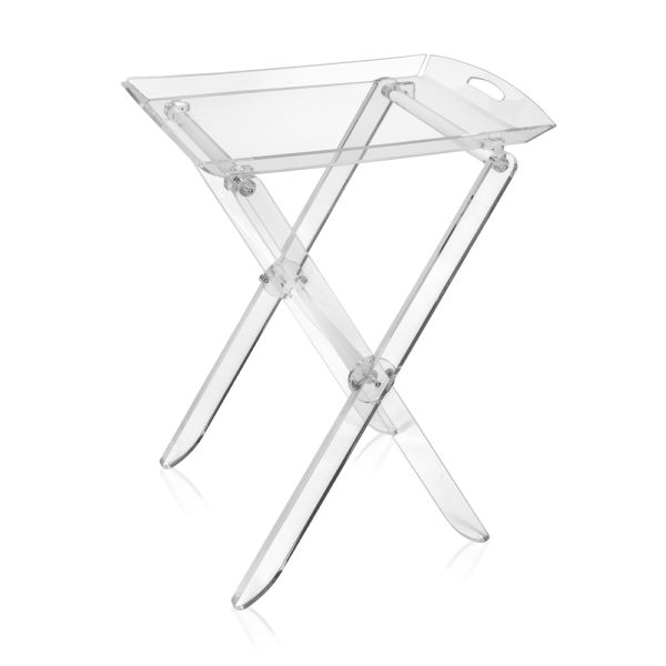 Klapptisch mit transparentem plexiglas-tablett 2 größen - robbie