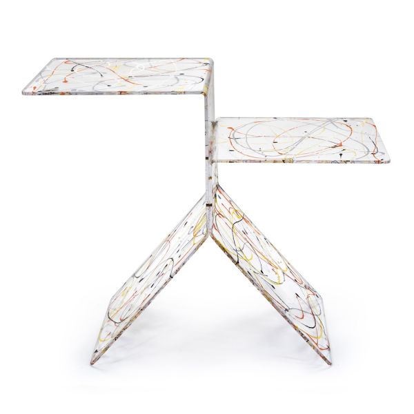 Couchtisch aus durchsichtigem farbigem plexiglas für das wohnzimmer made in italy - kamon