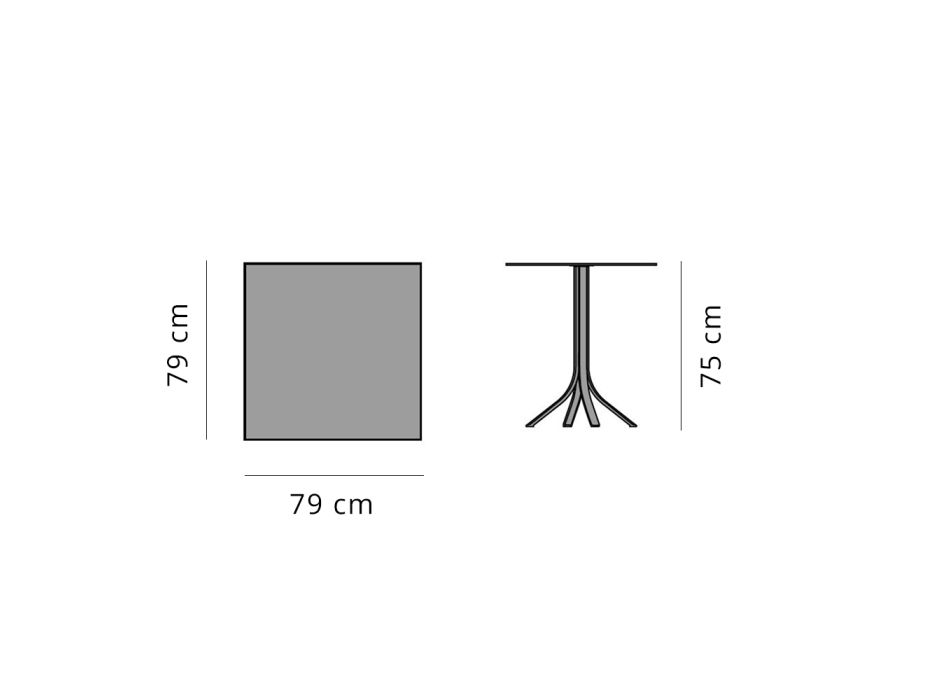 Quadratischer Outdoor-Bartisch mit 4 Beinen aus Aluminium in 2 Farben – Filomena Viadurini