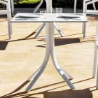 Quadratischer Outdoor-Bartisch mit 4 Beinen aus Aluminium in 2 Farben – Filomena Viadurini