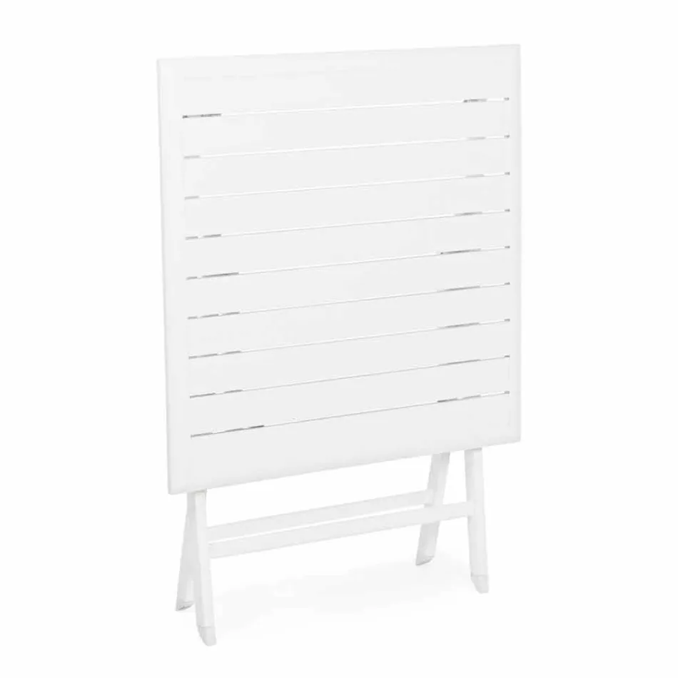 Quadratischer klappbarer Couchtisch im Freien aus lackiertem Aluminium - Hunt Viadurini