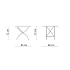 Quadratischer Klapptisch für den Außenbereich aus verzinktem Stahl Made in Italy - Selvaggia Viadurini