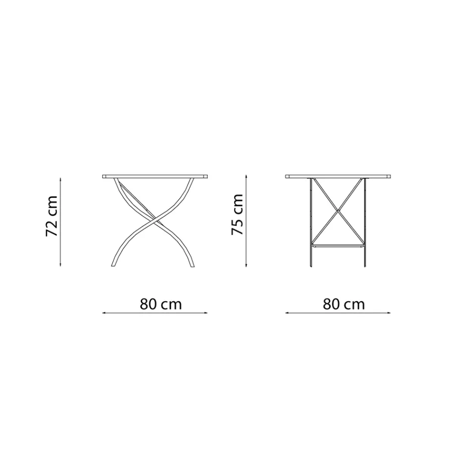 Quadratischer Klapptisch für den Außenbereich aus verzinktem Stahl Made in Italy - Selvaggia Viadurini