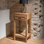 Couchtisch aus massivem Teakholz mit 1 Schublade - Acryl Viadurini