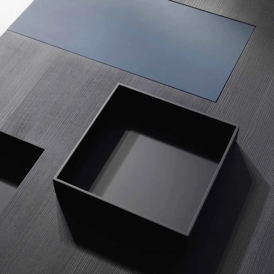 Moderner rechteckiger Tisch mit eingebauter in herausnehmbaren Fächern Iris Viadurini