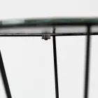 Runder Couchtisch mit Stahlfuß und Glasplatte, hergestellt in Italien – Alisea Viadurini