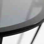 Runder Couchtisch mit Stahlfuß und Glasplatte, hergestellt in Italien – Alisea Viadurini