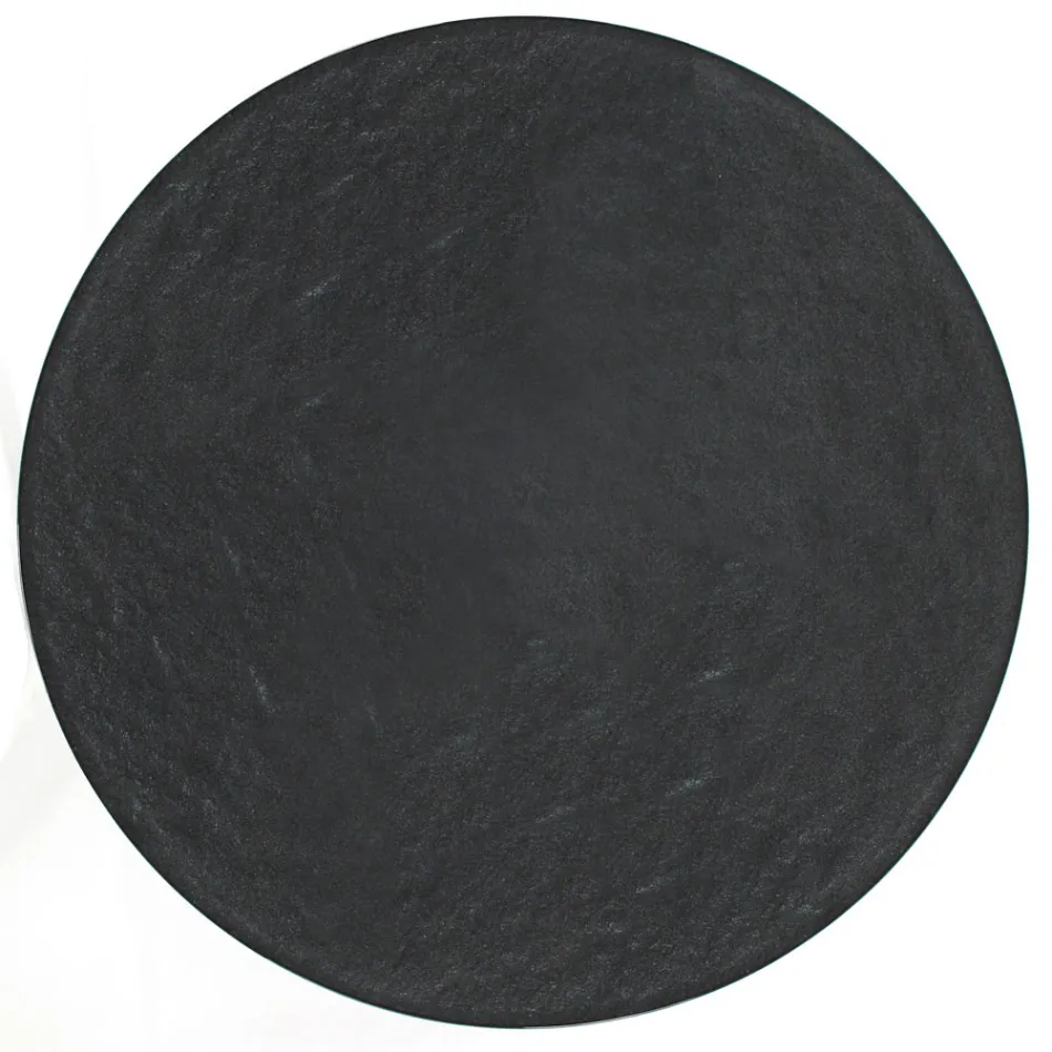 Runder Couchtisch mit Stahlfuß und Glasplatte, hergestellt in Italien – Alisea Viadurini