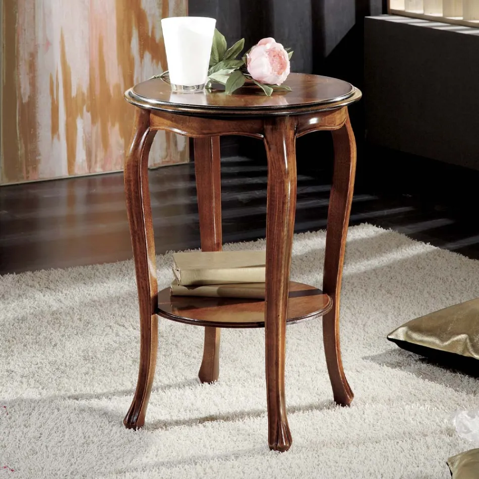 Runder Couchtisch mit Beinen aus Buche, hergestellt in Italien – Ecade Viadurini