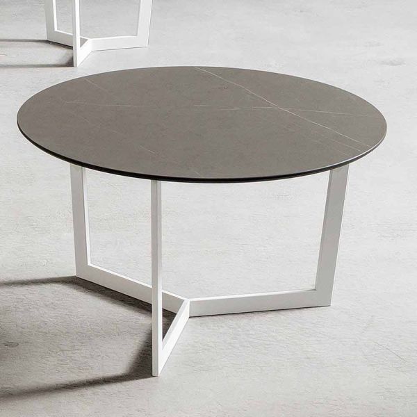 Runder couchtisch mit hpl-platte made in italy - mina