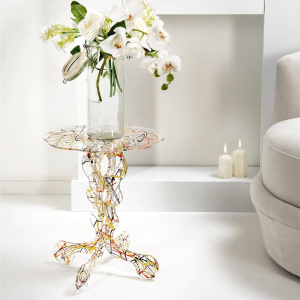 Runder tisch durchmesser 36 cm janis multicolor-design, hergestellt in italien