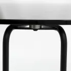 Runder Couchtisch aus Glas mit 3-halbmondförmigem Fuß, hergestellt in Italien – Arepa Viadurini