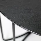 Runder Couchtisch aus Glas mit 3-halbmondförmigem Fuß, hergestellt in Italien – Arepa Viadurini