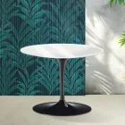 Saarinen Tulip runder Couchtisch H 41 cm in Hochglanzweiß Florim Keramik - Scharlachrot Viadurini