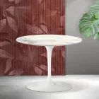 Saarinen Tulip runder Couchtisch H 41 cm in Florim Statuario Mattkeramik - Scharlachrot Viadurini