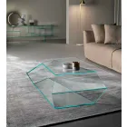 Geformter Couchtisch aus extraleichtem oder geräuchertem Glas Made in Italy - Neok Viadurini