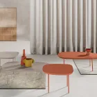 Geformter Couchtisch aus MDF, erhältlich in zwei Größen und mehreren Farben - Navis Viadurini