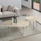 Geformter Couchtisch aus MDF, erhältlich in zwei Größen und mehreren Farben - Navis Viadurini