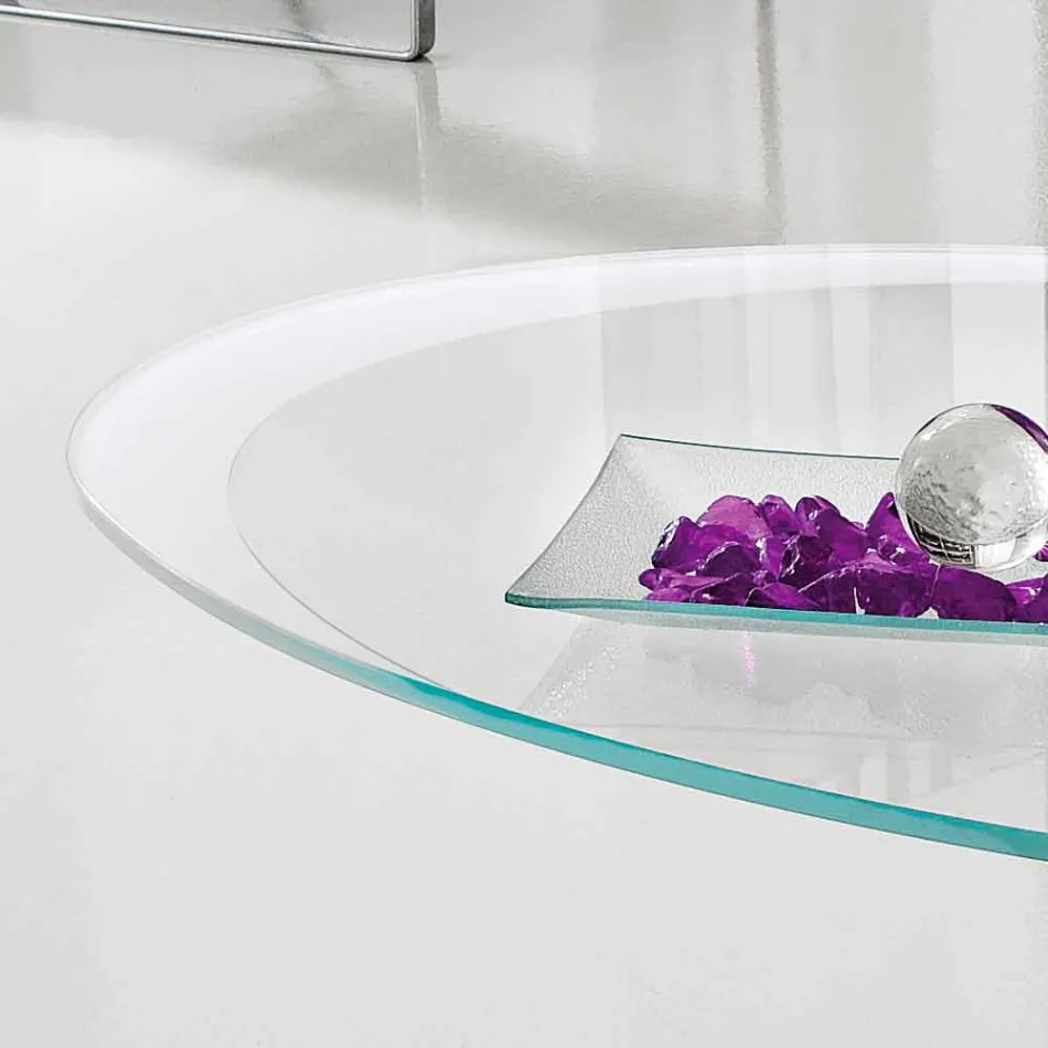 Couchtisch mit Glasplatte mit Made in Italy Siebdruck - Campari Viadurini