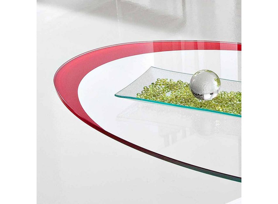 Couchtisch mit Glasplatte mit Made in Italy Siebdruck - Campari