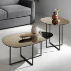Couchtisch mit Glasplatte mit Spiegeleffekt Made in Italy - Sedona Viadurini