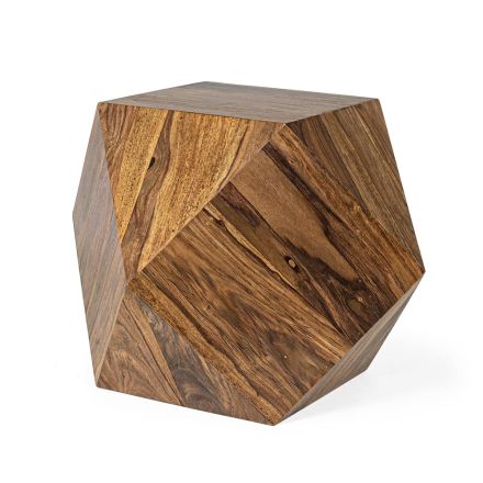 Couchtisch aus Sheesham-Holz Design Polygonal Homemotion - Torrice Viadurini