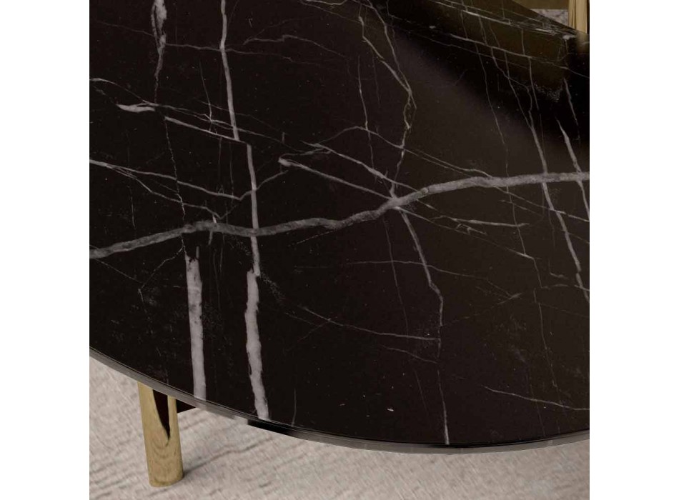 Lounge-Tisch aus schwarzem Marquinia oder forstbraunem Marmor Made in Italy - Manolo Viadurini
