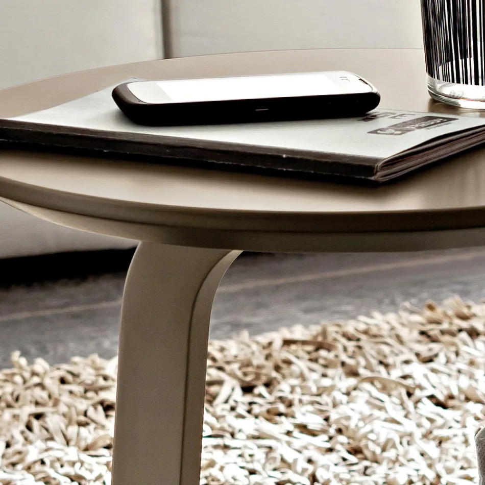 Lackierter MDF Couchtisch mit Massivholzrahmen Made in Italy - Tobiko Viadurini