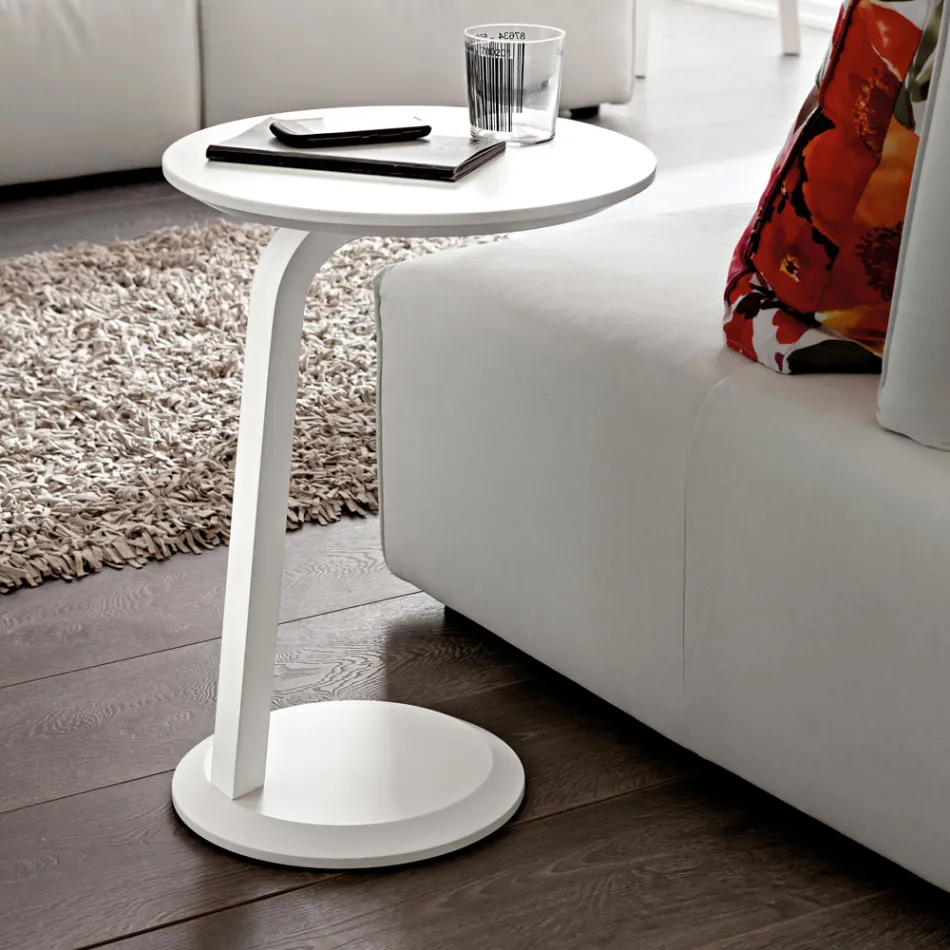 Lackierter MDF Couchtisch mit Massivholzrahmen Made in Italy - Tobiko Viadurini