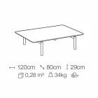 Metall Couchtisch mit Marmorplatte, Edel Made in Italy - Ginseng Viadurini