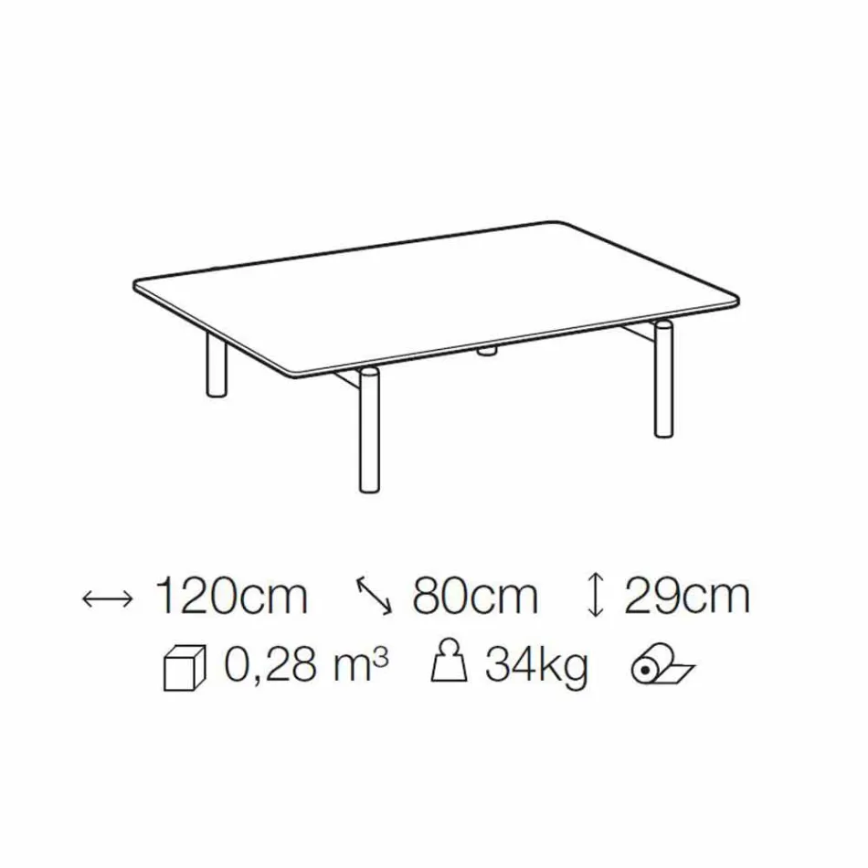 Metall Couchtisch mit Marmorplatte, Edel Made in Italy - Ginseng Viadurini