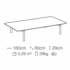 Metall Couchtisch mit Marmorplatte, Edel Made in Italy - Ginseng Viadurini