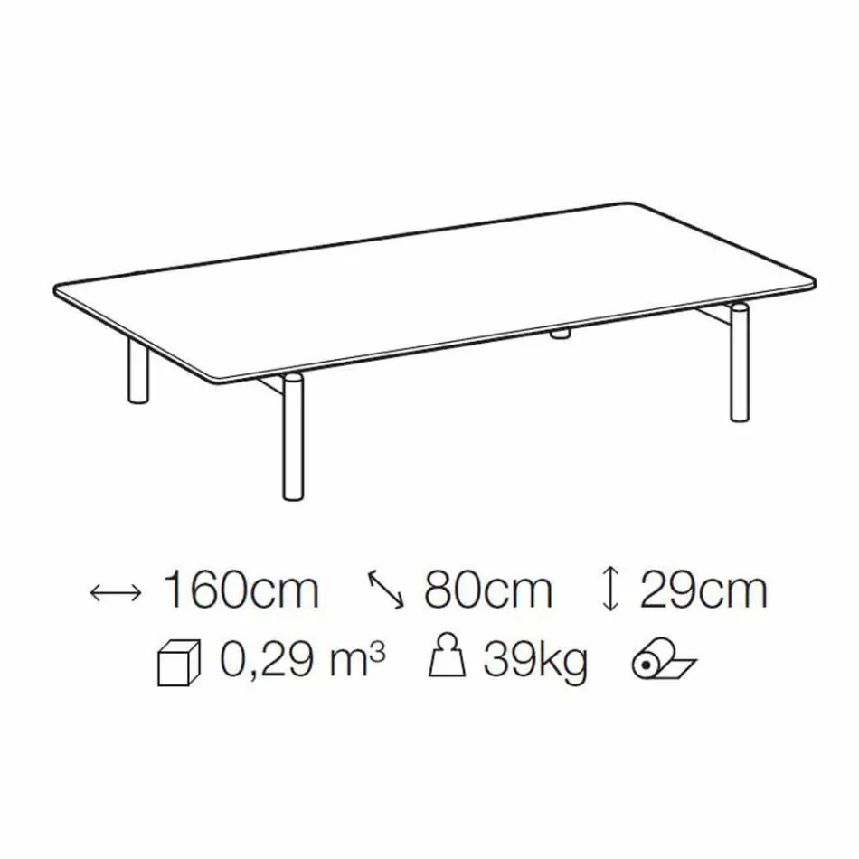 Metall Couchtisch mit Marmorplatte, Edel Made in Italy - Ginseng Viadurini