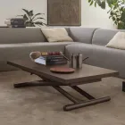 Verwandelbarer Couchtisch aus Metall und Holz Made in Italy - Veneris Viadurini